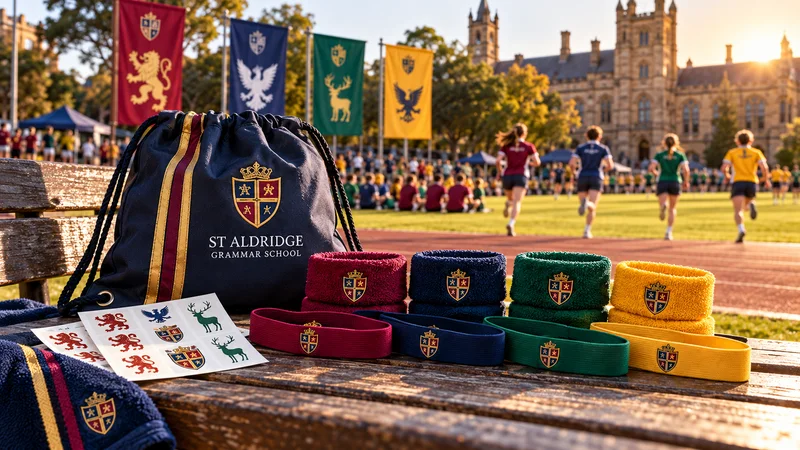 Illustrative Athletics Day Headbands, Sweatbands and House Spirit Merchandise