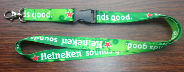 Full-colour heat transfer printed lanyard with swivel hook and buckle