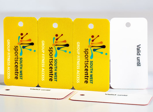 Yellow custom plastic keytags