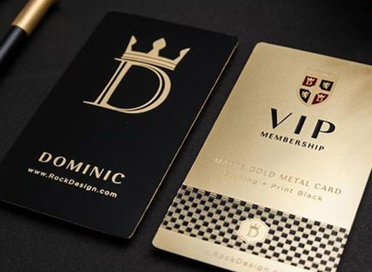 Black and gold premium plastic cards